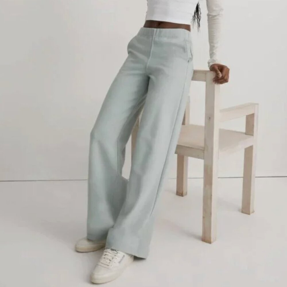 Madewell Black Ponte Wide-Leg Pants, S